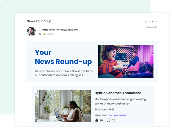 Image shows curated email newsletter