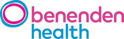 benenden health logo in pink and blue