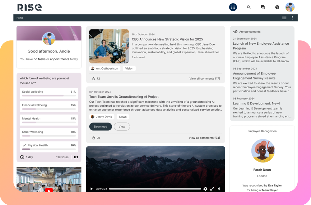 example of an Oak homepage