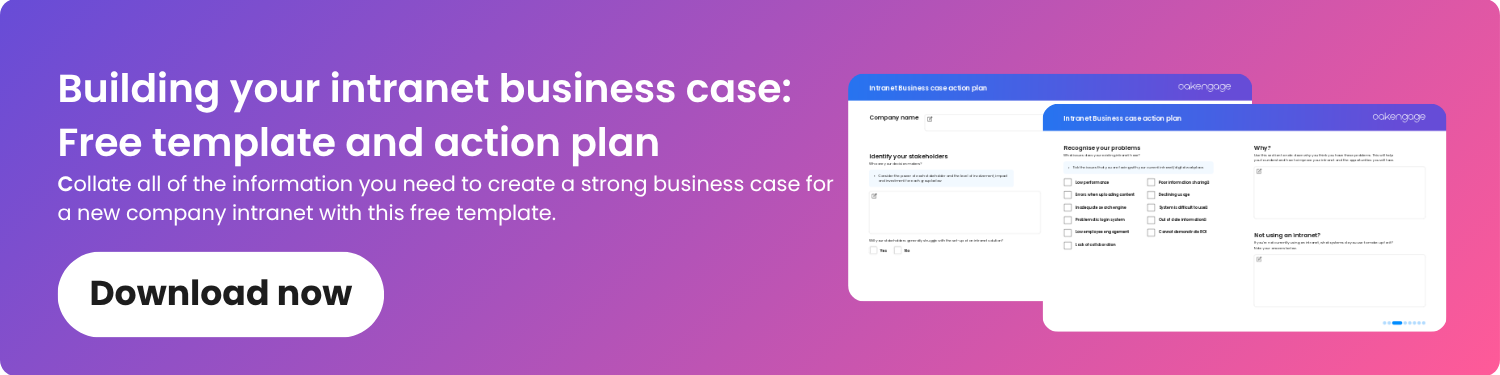 call to action to download the intranet business case template
