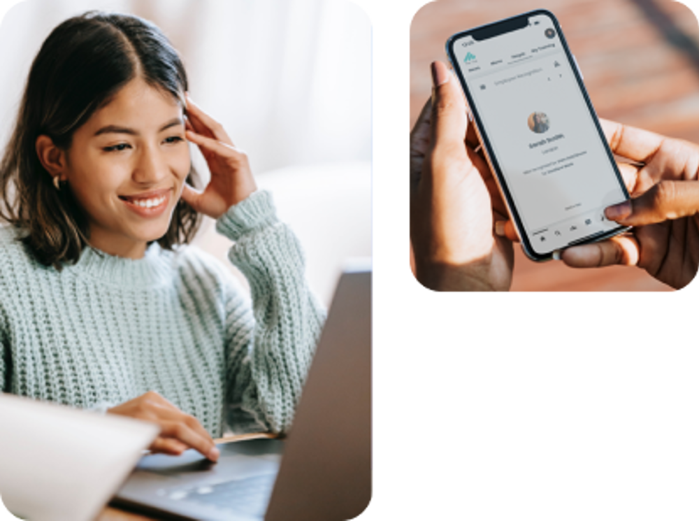 image of girl smiling at intranet