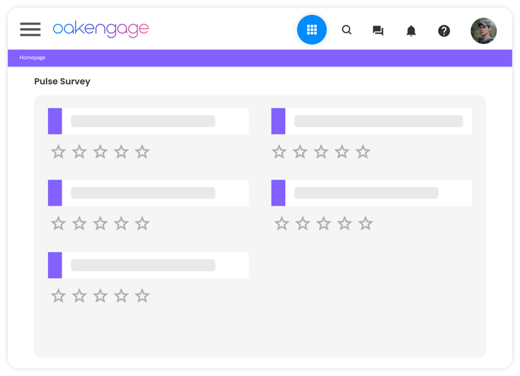Image showing Oak Engage's Pulse Survey functionality
