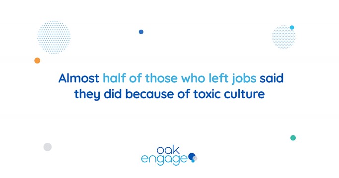Image shows almost half of those who left jobs said they did because of toxic culture