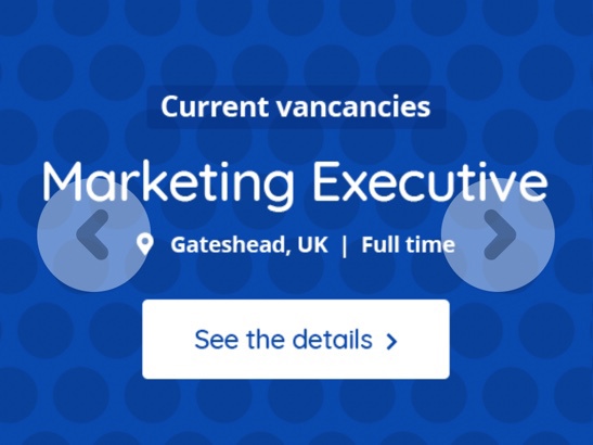 Job vacancy for marketing executive role advertised on company intranet