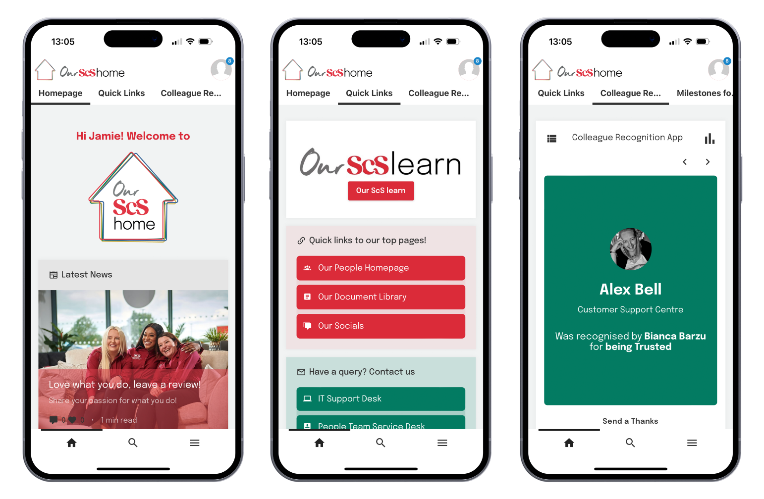 SCS Oak Engage intranet mobile app