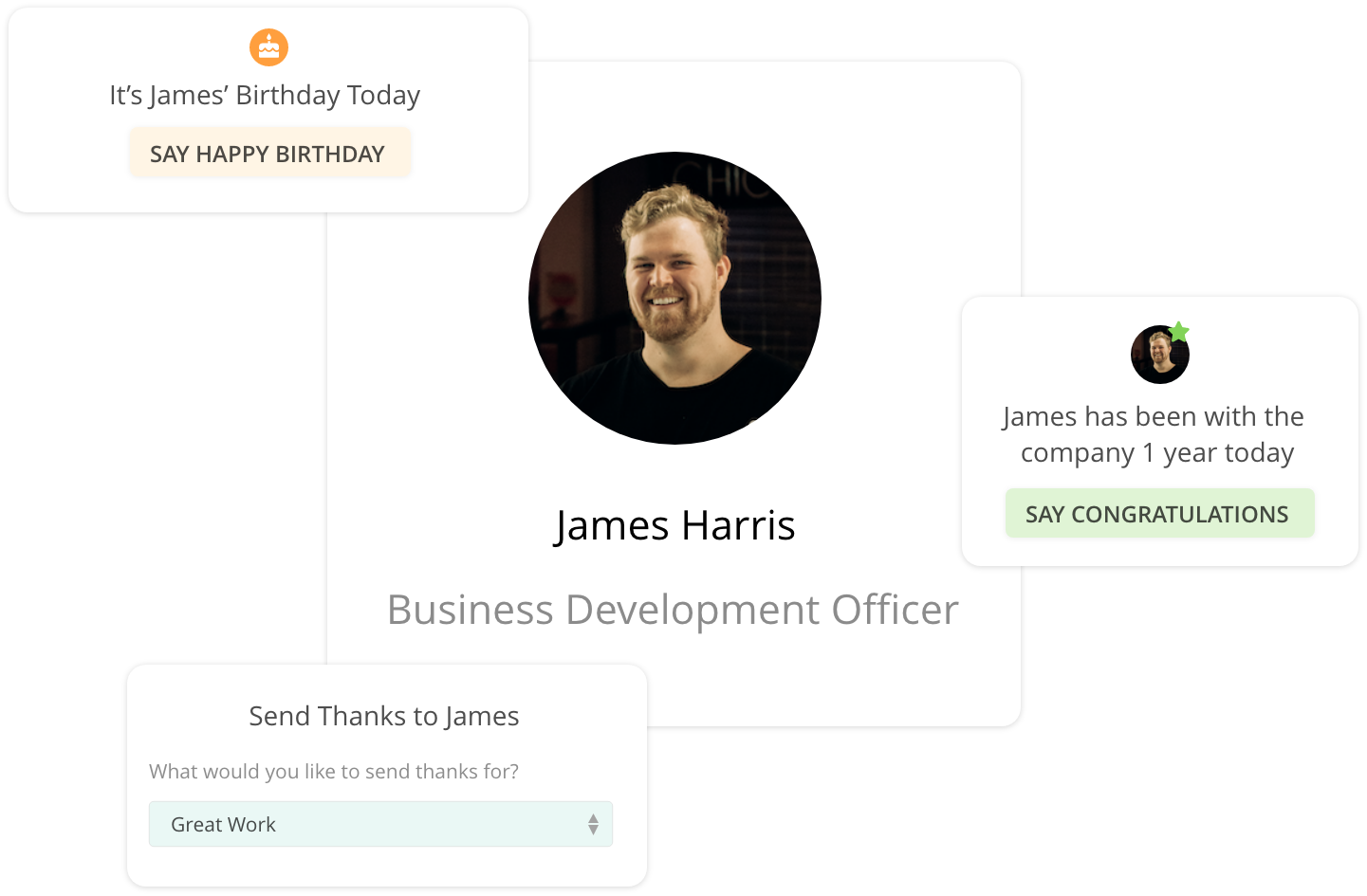 example of employee recognition on intranet platform